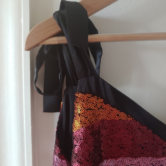 Striped sequin multicolor mini dress - Picture 5 of 5